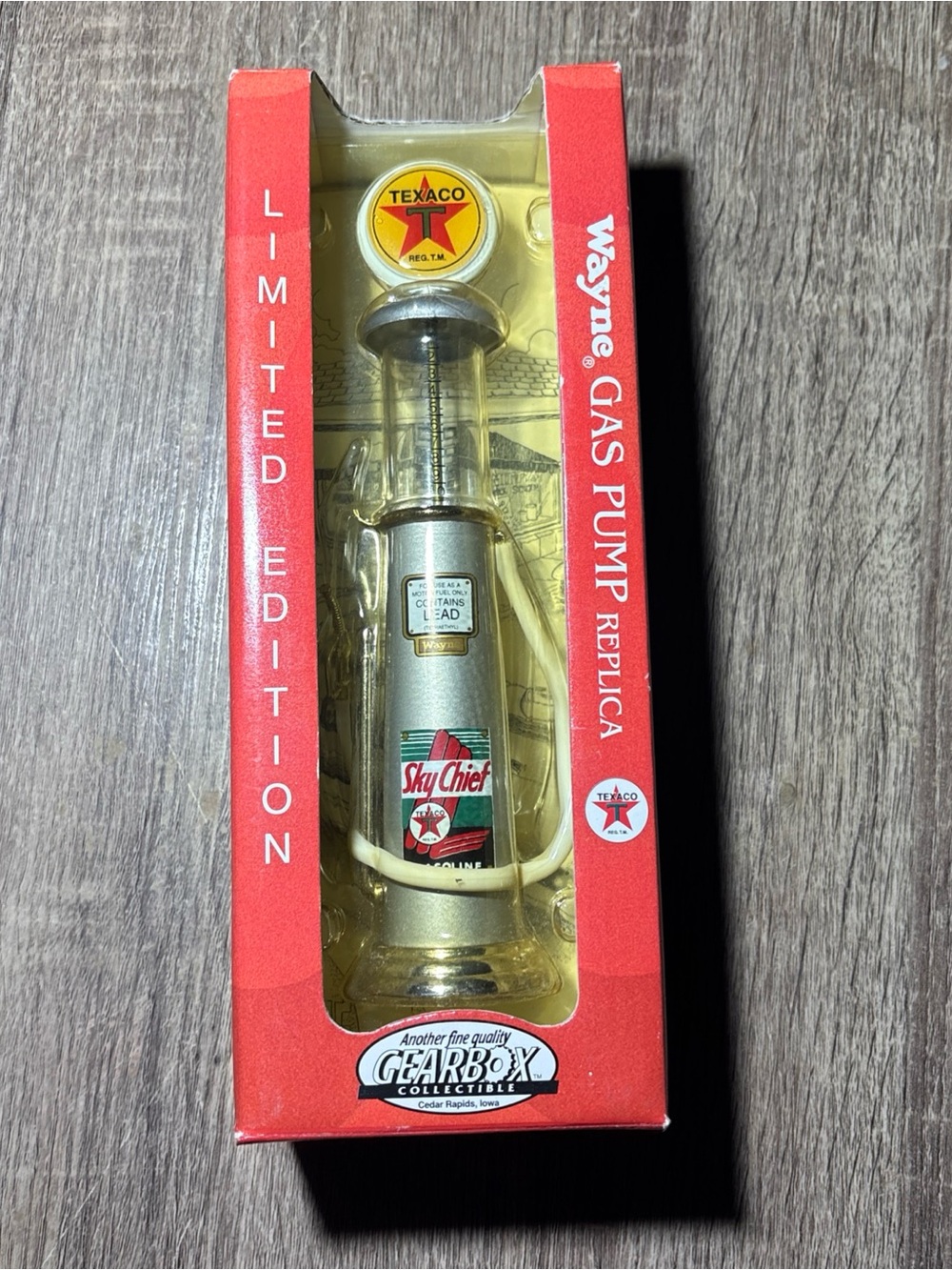 Gearbox Wayne Gas Pump Texaco Sky Chief Silver Limited Edition Collectable 8”
